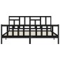 vidaXL Estructura de cama con cabecero madera maciza negro 200x200 cm vidaXL Estructura de cama con cabecero madera maciza negro 200x200 cm