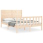 vidaXL Estructura de cama con cabecero madera maciza 140x190 cm vidaXL Estructura de cama con cabecero madera maciza 140x190 cm