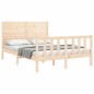 vidaXL Estructura de cama con cabecero madera maciza 140x190 cm vidaXL Estructura de cama con cabecero madera maciza 140x190 cm