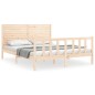 vidaXL Estructura de cama con cabecero madera maciza 160x200 cm vidaXL Estructura de cama con cabecero madera maciza 160x200 cm