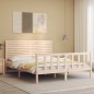 vidaXL Estructura de cama con cabecero madera maciza 160x200 cm vidaXL Estructura de cama con cabecero madera maciza 160x200 cm