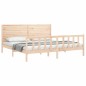 vidaXL Estructura de cama de matrimonio con cabecero madera maciza
