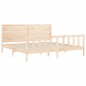 vidaXL Estructura de cama de matrimonio con cabecero madera maciza