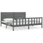 vidaXL Estructura de cama con cabecero madera maciza gris 200x200 cm