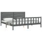 vidaXL Estructura de cama con cabecero madera maciza gris 200x200 cm