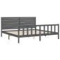 vidaXL Estructura de cama con cabecero madera maciza gris 200x200 cm