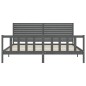 vidaXL Estructura de cama con cabecero madera maciza gris 200x200 cm