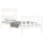 vidaXL Estructura de cama con cabecero madera maciza blanco vidaXL Estructura de cama con cabecero madera maciza blanco