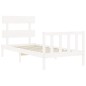 vidaXL Estructura de cama con cabecero madera maciza blanco vidaXL Estructura de cama con cabecero madera maciza blanco