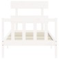 vidaXL Estructura de cama con cabecero madera maciza blanco vidaXL Estructura de cama con cabecero madera maciza blanco