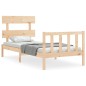 vidaXL Estructura de cama con cabecero madera maciza 90x200 cm vidaXL Estructura de cama con cabecero madera maciza 90x200 cm