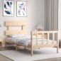 vidaXL Estructura de cama con cabecero madera maciza 90x200 cm vidaXL Estructura de cama con cabecero madera maciza 90x200 cm