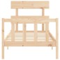 vidaXL Estructura de cama con cabecero madera maciza 90x200 cm vidaXL Estructura de cama con cabecero madera maciza 90x200 cm