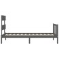 vidaXL Estructura de cama con cabecero madera maciza gris 100x200 cm