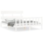 vidaXL Estructura de cama matrimonio con cabecero madera maciza blanco vidaXL Estructura de cama matrimonio con cabecero madera maciza blanco
