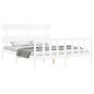 vidaXL Estructura de cama matrimonio con cabecero madera maciza blanco vidaXL Estructura de cama matrimonio con cabecero madera maciza blanco