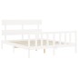 vidaXL Estructura de cama matrimonio con cabecero madera maciza blanco vidaXL Estructura de cama matrimonio con cabecero madera maciza blanco