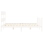 vidaXL Estructura de cama matrimonio con cabecero madera maciza blanco vidaXL Estructura de cama matrimonio con cabecero madera maciza blanco