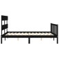 vidaXL Estructura cama de matrimonio con cabecero madera maciza negro vidaXL Estructura cama de matrimonio con cabecero madera maciza negro