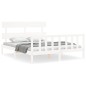 vidaXL Estructura de cama con cabecero madera maciza blanco 160x200 cm vidaXL Estructura de cama con cabecero madera maciza blanco 160x200 cm