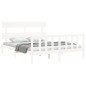 vidaXL Estructura de cama con cabecero madera maciza blanco 160x200 cm vidaXL Estructura de cama con cabecero madera maciza blanco 160x200 cm
