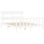 vidaXL Estructura de cama con cabecero madera maciza blanco 160x200 cm vidaXL Estructura de cama con cabecero madera maciza blanco 160x200 cm