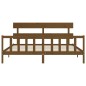 vidaXL Estructura cama y cabecero madera maciza marrón miel 200x200 cm