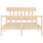 vidaXL Estructura de cama de matrimonio con cabecero madera maciza vidaXL Estructura de cama de matrimonio con cabecero madera maciza