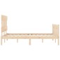 vidaXL Estructura de cama de matrimonio con cabecero madera maciza vidaXL Estructura de cama de matrimonio con cabecero madera maciza