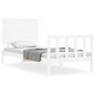 vidaXL Estructura de cama con cabecero madera maciza blanco 90x200 cm vidaXL Estructura de cama con cabecero madera maciza blanco 90x200 cm