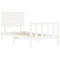 vidaXL Estructura de cama con cabecero madera maciza blanco 90x200 cm vidaXL Estructura de cama con cabecero madera maciza blanco 90x200 cm