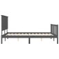 vidaXL Estructura de cama matrimonio con cabecero madera maciza gris vidaXL Estructura de cama matrimonio con cabecero madera maciza gris