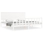 vidaXL Estructura cama de matrimonio con cabecero madera maciza blanco vidaXL Estructura cama de matrimonio con cabecero madera maciza blanco