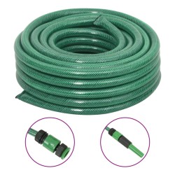 vidaXL Manguera de jardín con accesorios PVC verde 23,5 mm 20 m