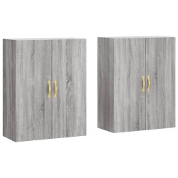 vidaXL Armarios de pared 2 unidades gris Sonoma 69,5x34x90 cm