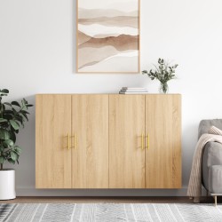 vidaXL Armario de pared 2 unidades roble Sonoma 69,5x34x90 cm