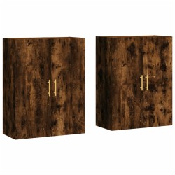 vidaXL Armarios de pared 2 unidades roble ahumado 69,5x34x90 cm