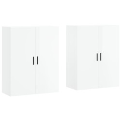 vidaXL Armario de pared 2 unidades blanco brillante 69,5x34x90 cm