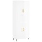 vidaXL Aparador alto madera contrachapada blanco brillo 69,5x34x180 cm