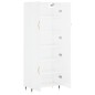 vidaXL Aparador alto madera contrachapada blanco brillo 69,5x34x180 cm
