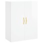 vidaXL Aparador alto madera contrachapada blanco brillo 69,5x34x180 cm
