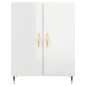 vidaXL Aparador alto madera contrachapada blanco brillo 69,5x34x180 cm