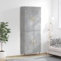 vidaXL Aparador alto madera contrachapada gris hormigón 69,5x34x180 cm