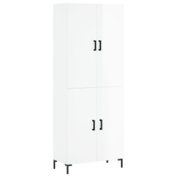 vidaXL Aparador alto madera contrachapada blanco brillo 69,5x34x180 cm