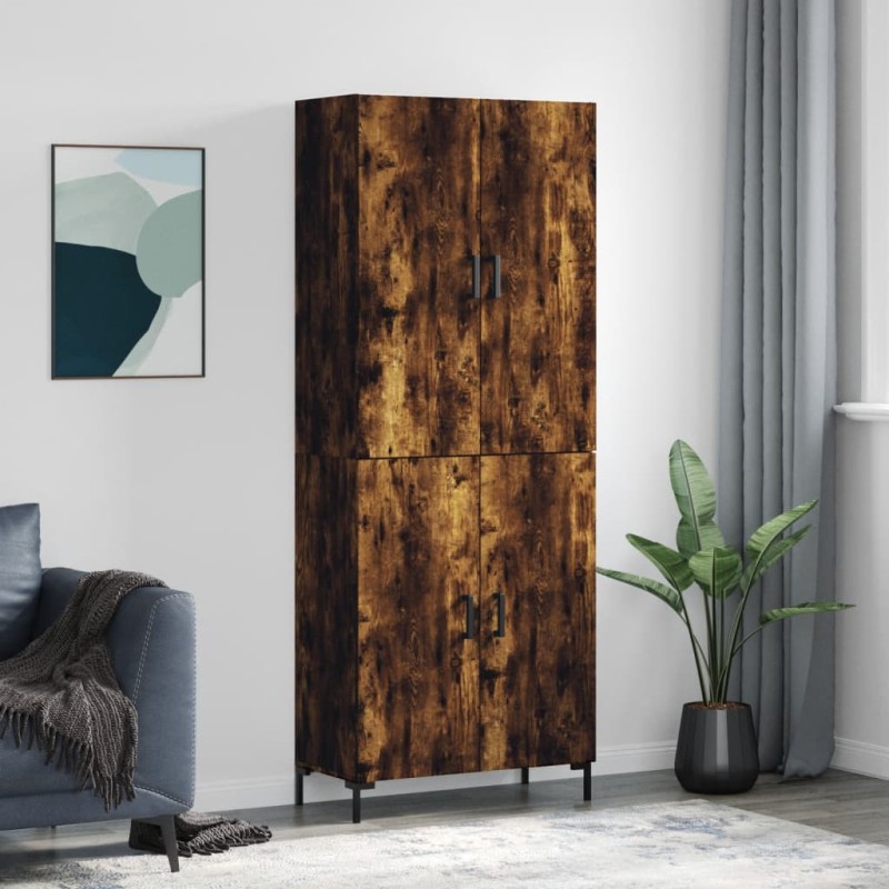 vidaXL Aparador alto madera contrachapada roble ahumado 69,5x34x180 cm vidaXL Aparador alto madera contrachapada roble ahumado 69,5x34x180 cm