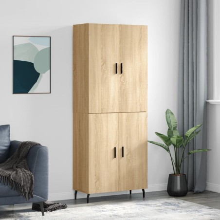 vidaXL Aparador alto madera contrachapada color roble 69,5x34x180 cm