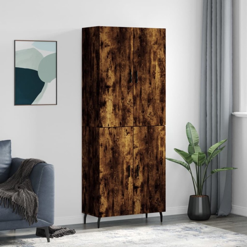 vidaXL Aparador alto madera contrachapada roble ahumado 69,5x34x180 cm vidaXL Aparador alto madera contrachapada roble ahumado 69,5x34x180 cm