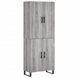 vidaXL Aparador alto madera contrachapada gris sonoma 69,5x34x180 cm