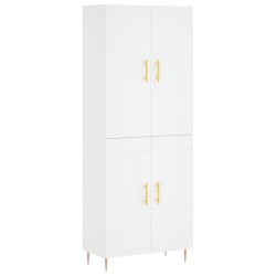 vidaXL Aparador alto madera contrachapada blanco 69,5x34x180 cm