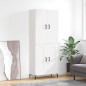 vidaXL Aparador alto madera contrachapada blanco 69,5x34x180 cm